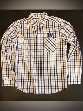 Men’s Antigua University of Washington Size Medium Button Down Shirt